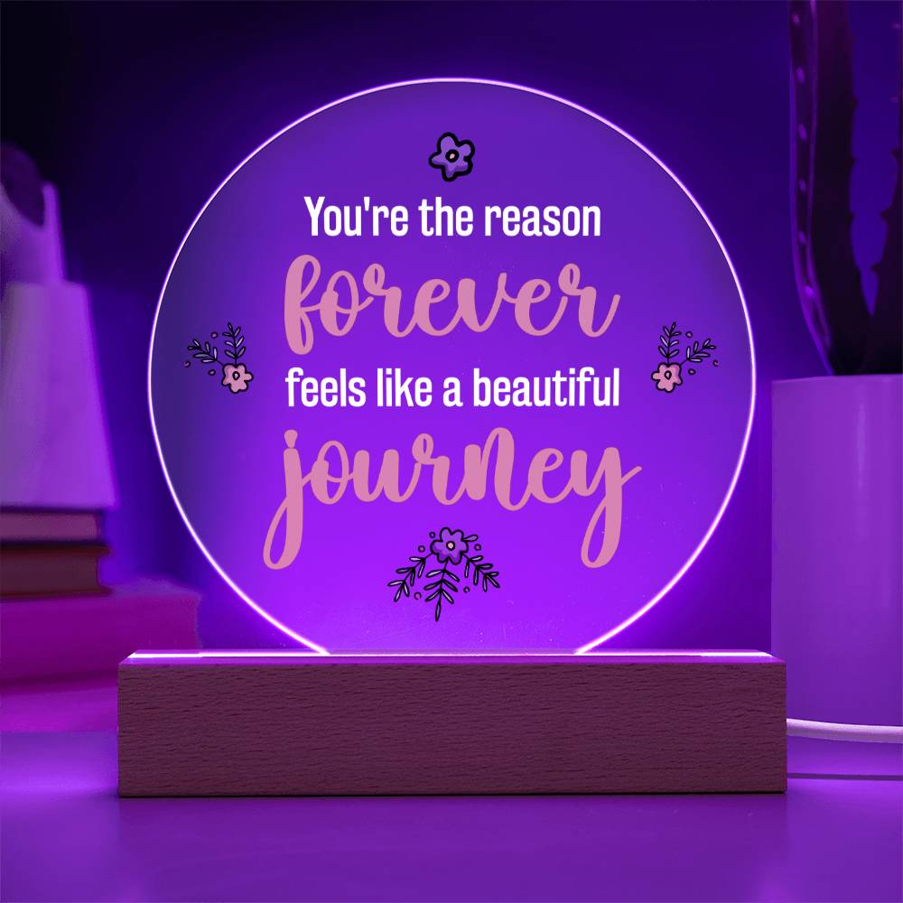 Circle Acrylic Plaque - A beautiful journey